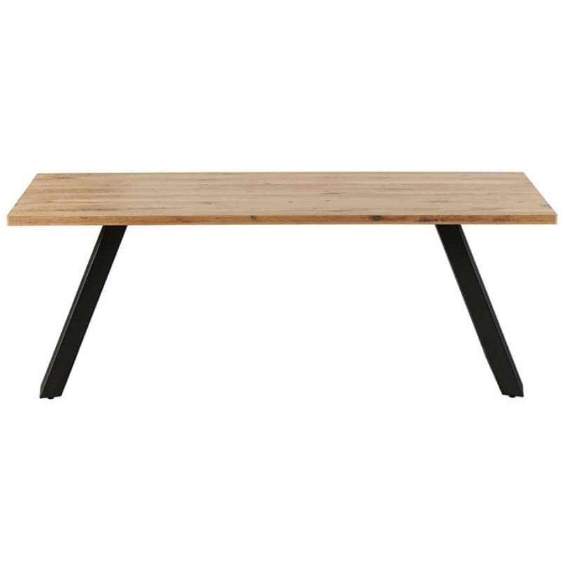 Table industrielle bois massif 200cm KENT Casita huilée blanchie