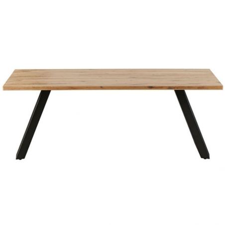 Table industrielle bois massif 200cm KENT Casita huilée blanchie