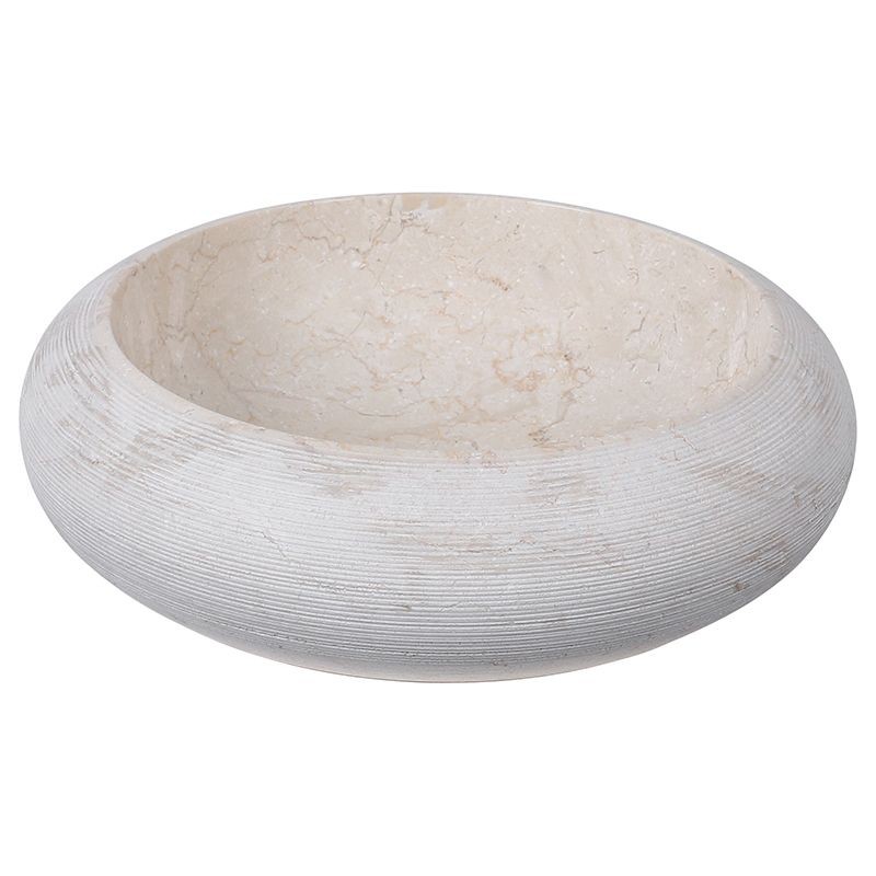 Vasque ronde à poser en marbre crème Ø40cm DN-G CREAM