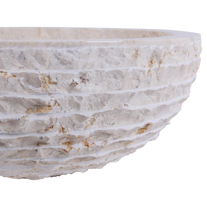 Vasque ronde à poser en marbre crème Ø40cm KC-M CREAM