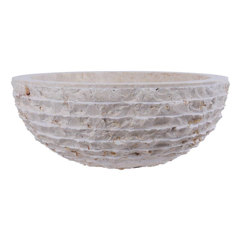 Vasque ronde à poser en marbre crème Ø40cm KC-M CREAM