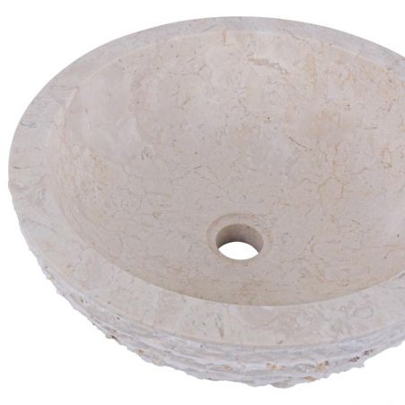 Vasque ronde à poser en marbre crème Ø40cm KC-M CREAM