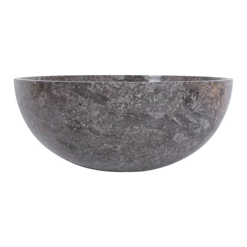Vasque ronde à poser en marbre gris bord fin Ø40cm KCT-P GREY