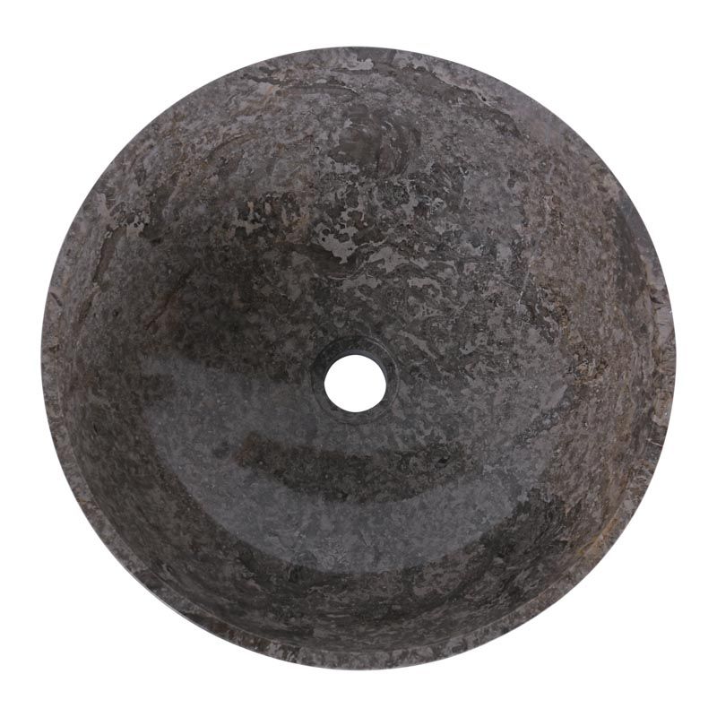 Vasque ronde à poser en marbre gris bord fin Ø40cm KCT-P GREY