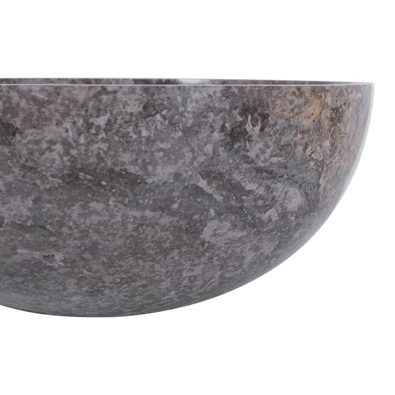 Vasque ronde à poser en marbre gris bord fin Ø40cm KCT-P GREY
