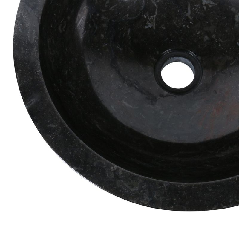 Vasque ronde à poser en marbre noir Ø40cm KC-P BLACK