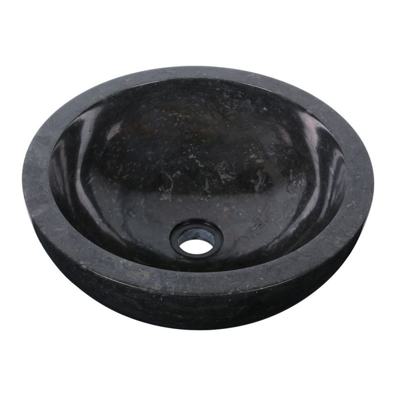 Vasque ronde à poser en marbre noir Ø40cm KC-P BLACK