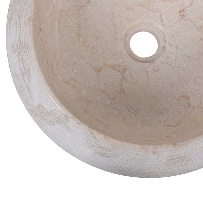 Vasque ronde à poser en marbre crème Ø40cm DN-G CREAM