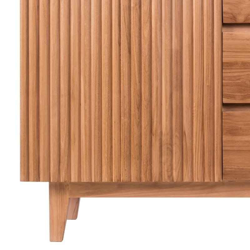 Meuble vasque salle de bain 80 cm en teck massif NINO