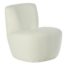 Fauteuil design tissu bouclé blanc GUS Casita FAUGUSBLA 21