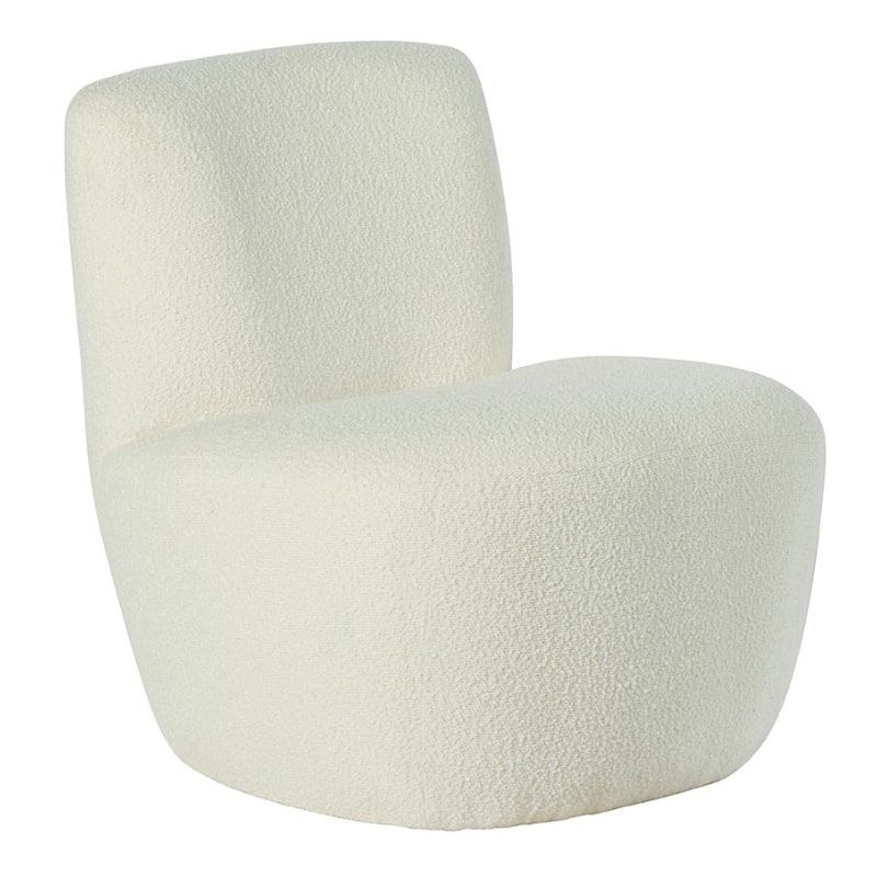 Fauteuil design tissu bouclé blanc GUS Casita FAUGUSBLA 21