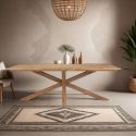 Table repas en teck recyclé massif pied mikado bois 180cm XONO d-bodhi