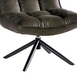 Fauteuil relax rotatif tissu microfibres gris Casita GRUNDY