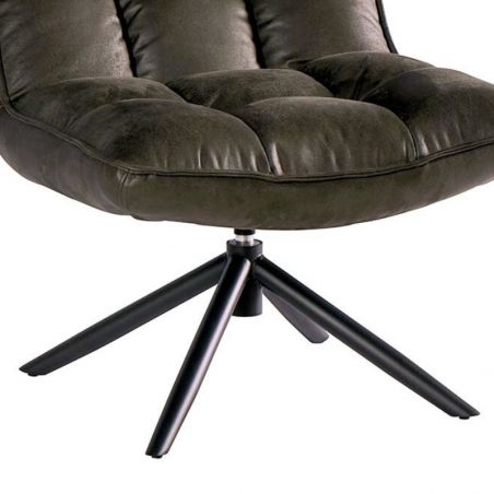 Fauteuil relax rotatif tissu microfibres gris Casita GRUNDY