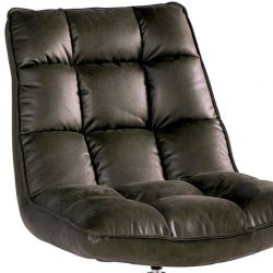 Fauteuil relax rotatif tissu microfibres gris Casita GRUNDY