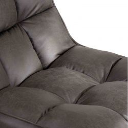Fauteuil relax rotatif tissu microfibres gris Casita GRUNDY