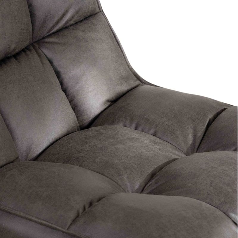 Fauteuil relax rotatif tissu microfibres gris Casita GRUNDY