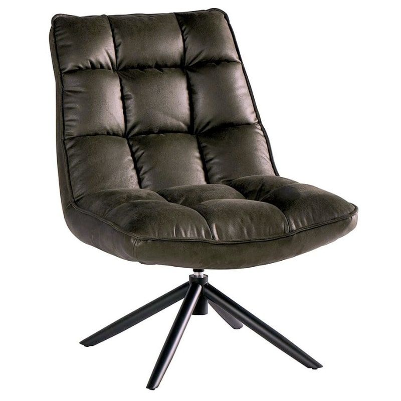 Fauteuil relax rotatif tissu microfibres gris Casita GRUNDY