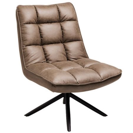 Fauteuil relax rotatif tissu microfibres kaki Casita GRUNDY