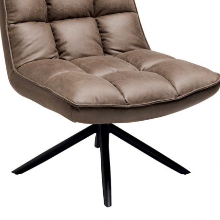 Fauteuil relax rotatif tissu microfibres kaki Casita GRUNDY