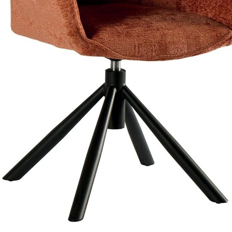 Lot de 2 chaises tournantes en tissu terracotta Casita EWING