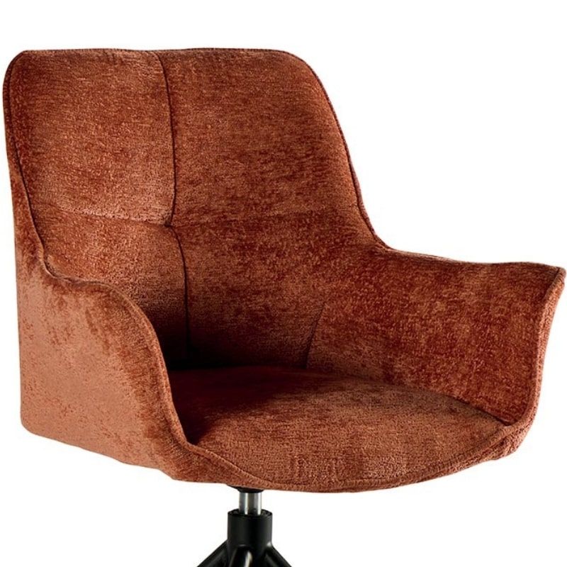 Lot de 2 chaises tournantes en tissu terracotta Casita EWING