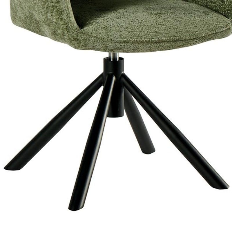 Lot de 2 chaises tournantes en tissu vert Casita EWING