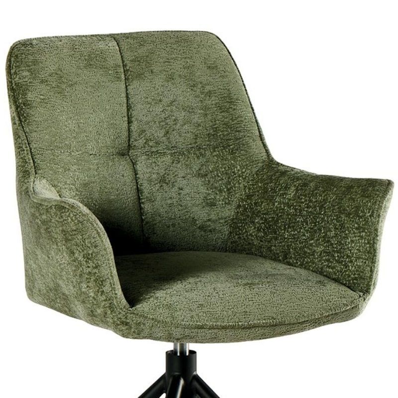 Lot de 2 chaises tournantes en tissu vert Casita EWING