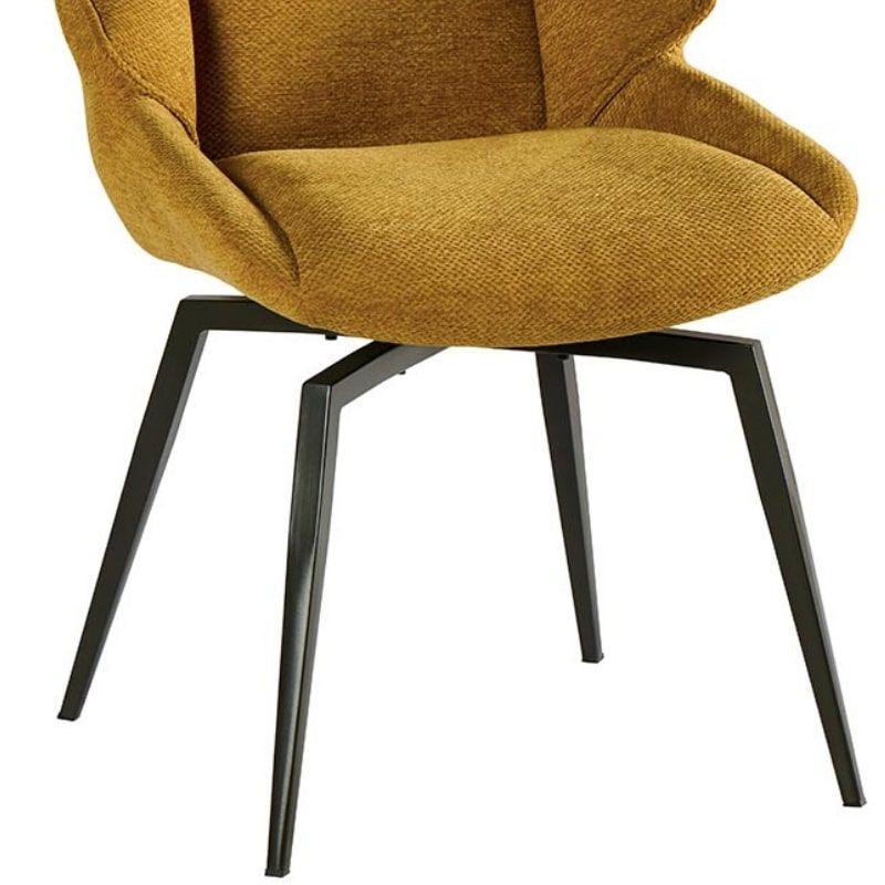 Lot de 2 chaises confort en tissu moutarde Casita NIKO