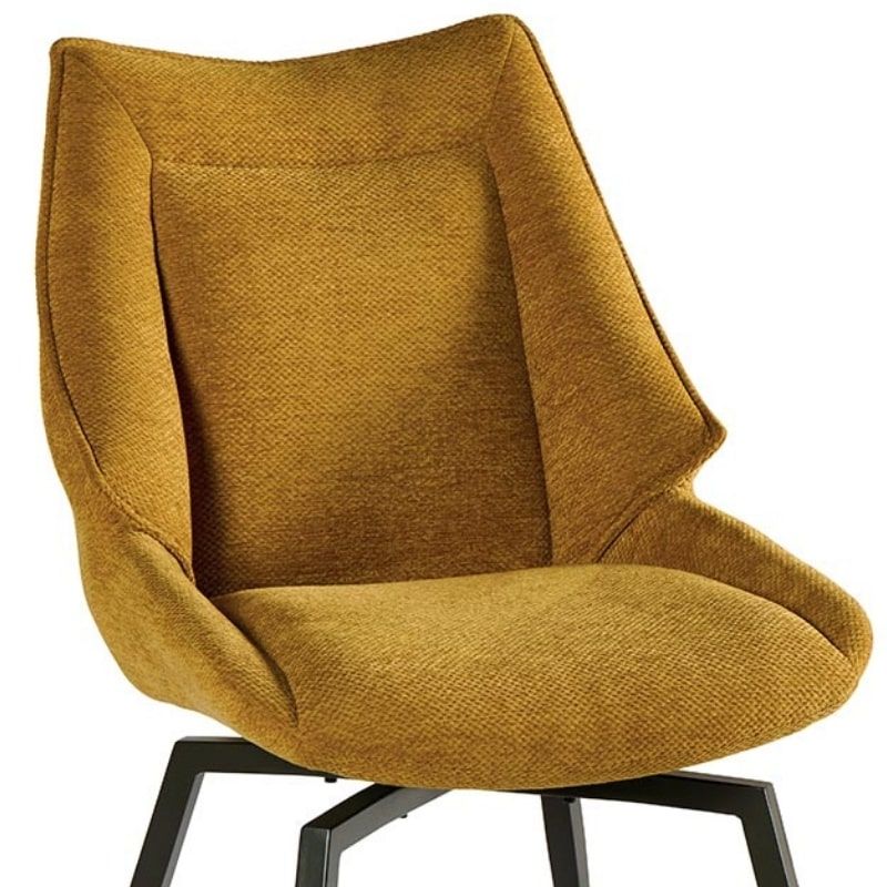 Lot de 2 chaises confort en tissu moutarde Casita NIKO