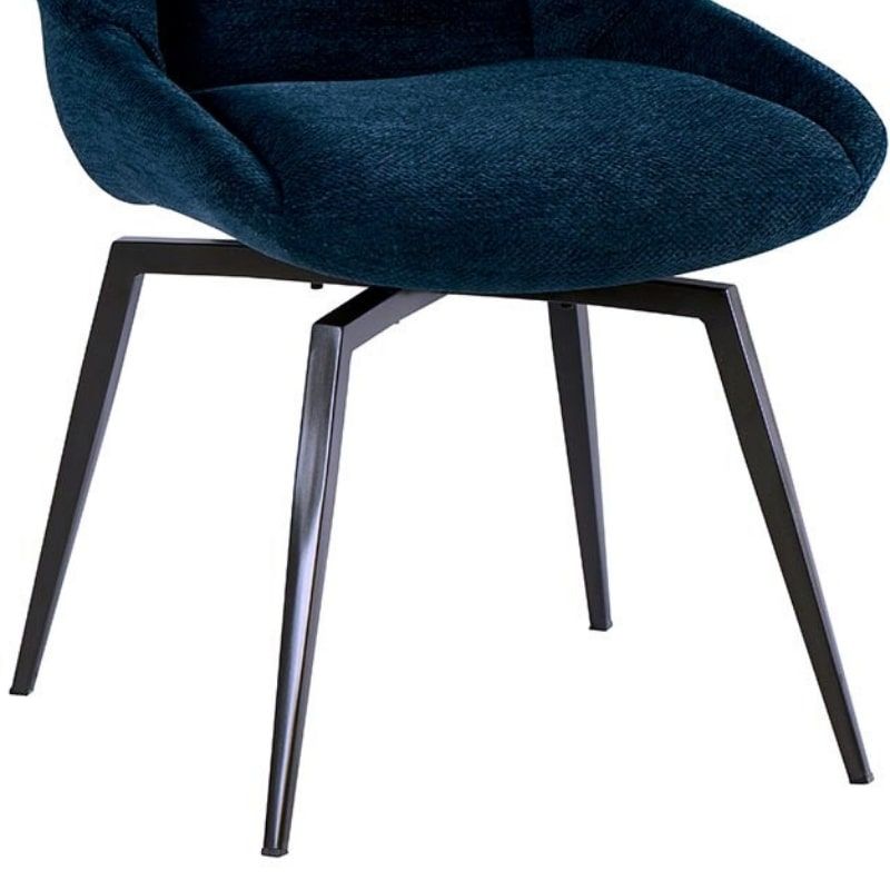 Lot de 2 chaises confort en tissu bleu Casita NIKO