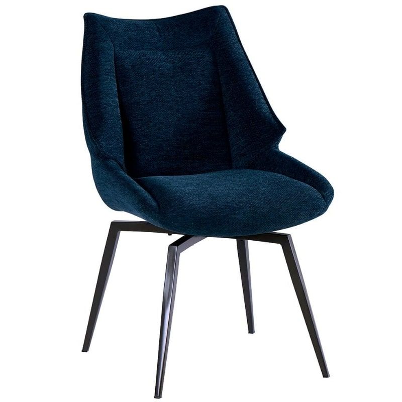 Lot de 2 chaises confort en tissu bleu Casita NIKO