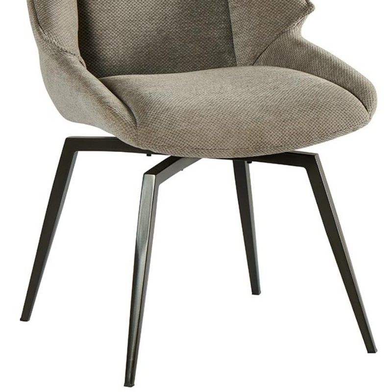 Lot de 2 chaises confort en tissu gris clair Casita NIKO