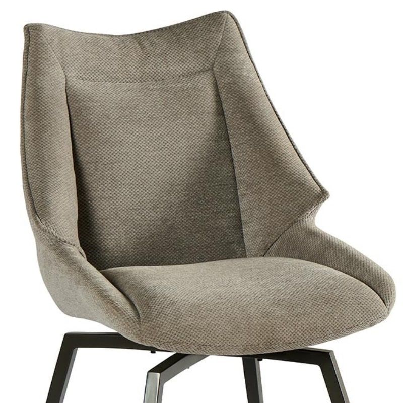 Lot de 2 chaises confort en tissu gris clair Casita NIKO