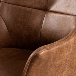 Lot de 2 chaises rotatives en microfibres marron Casita RITCHEY