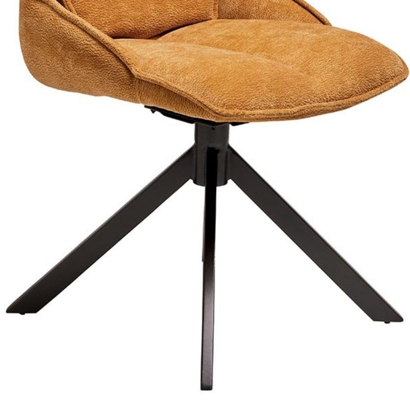 Lot de 2 chaises pivotante en tissu moutarde Casita BIORG