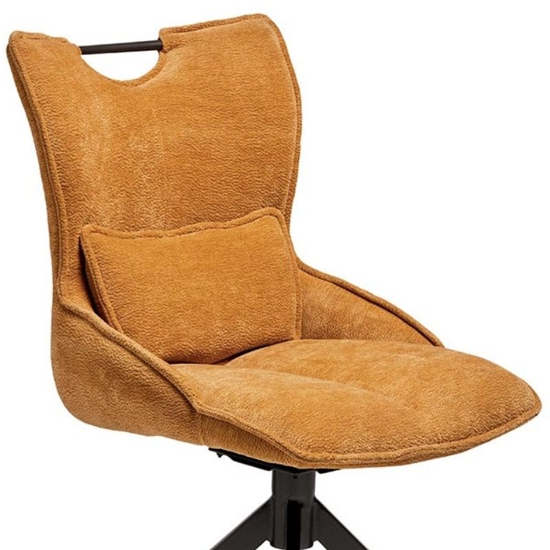 Lot de 2 chaises pivotante en tissu moutarde Casita BIORG