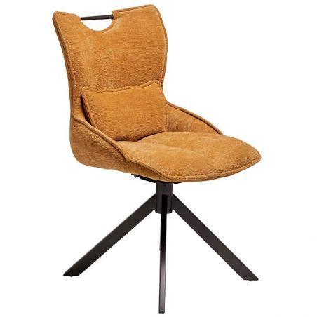 Lot de 2 chaises pivotante en tissu moutarde Casita BIORG