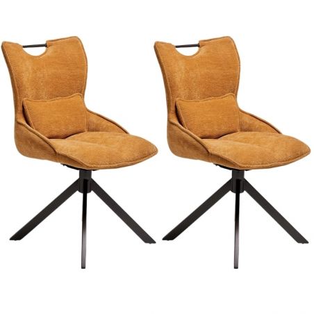Lot de 2 chaises pivotante en tissu moutarde Casita BIORG