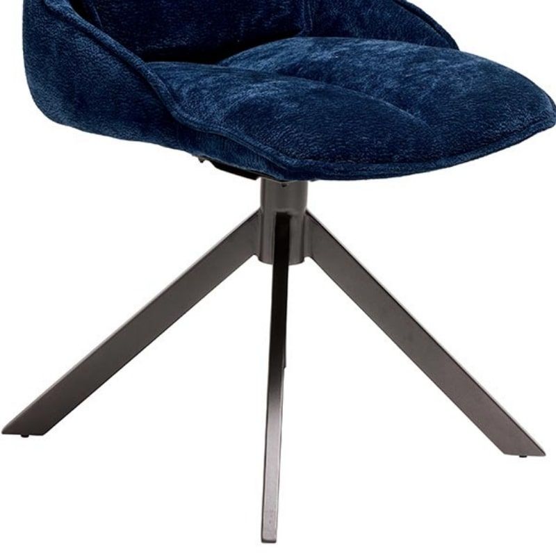 Lot de 2 chaises pivotante en tissu bleu Casita BIORG