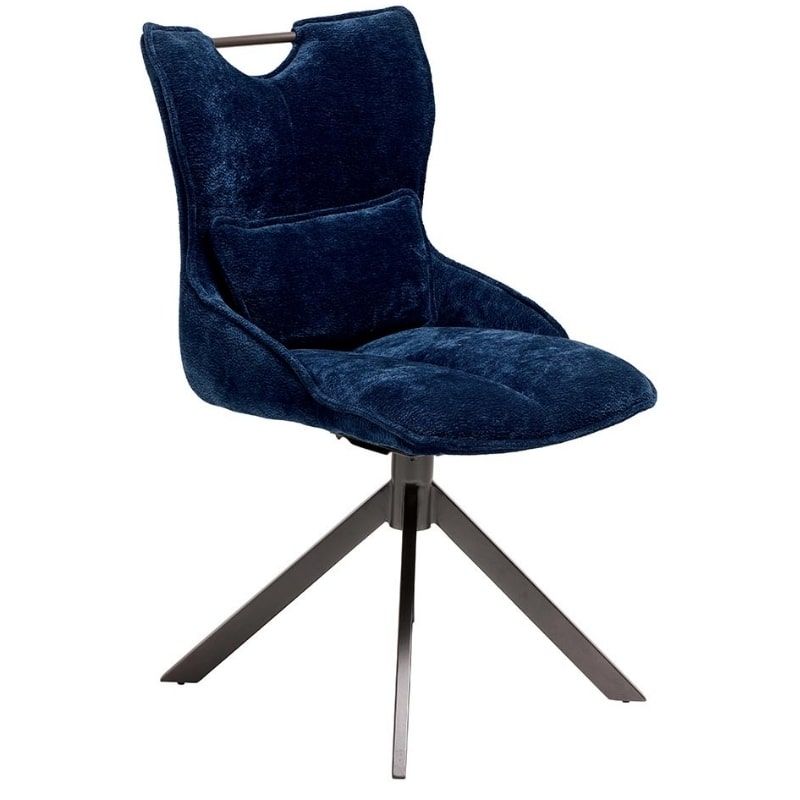 Lot de 2 chaises pivotante en tissu bleu Casita BIORG