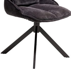Lot de 2 chaises pivotante en tissu gris Casita BIORG