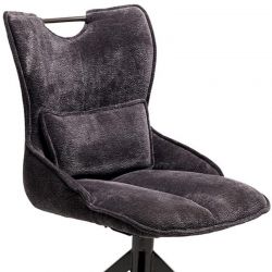 Lot de 2 chaises pivotante en tissu gris Casita BIORG