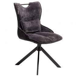 Lot de 2 chaises pivotante en tissu gris Casita BIORG
