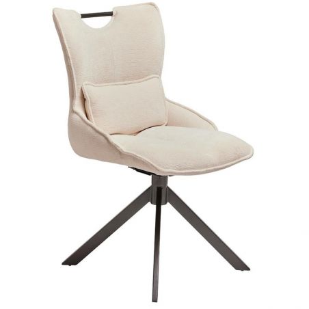 Lot de 2 chaises pivotante en tissu blanc Casita BIORG