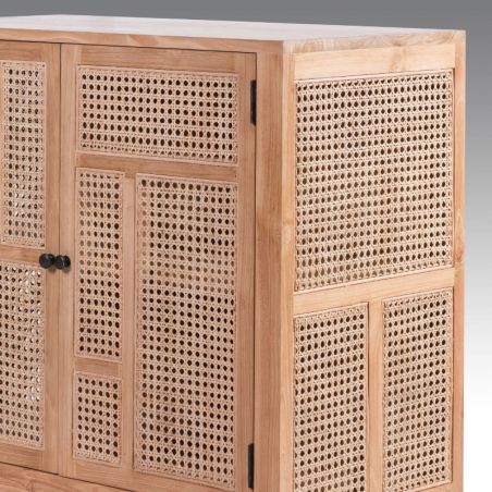 Bahut teck et rotin 2 portes COLONIAL
