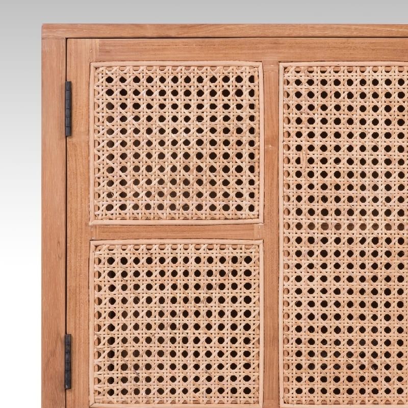 Lot de 2 chevets teck et rotin COLONIAL