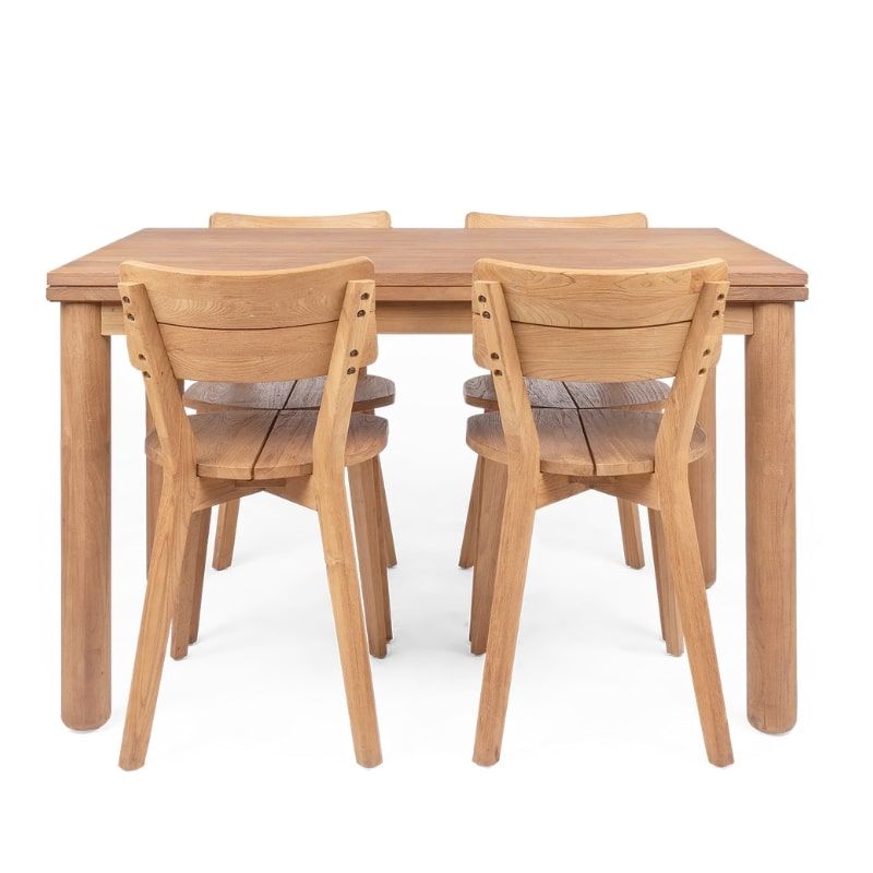 Table repas extensible teck recyclé 140/120cm DINO D-Bodhi