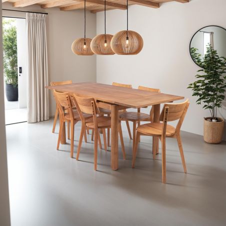 Table repas extensible teck recyclé 140/120cm DINO D-Bodhi