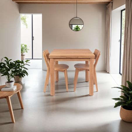 Table repas carrée extensible en teck recyclé 80cm DINO D-Bodhi